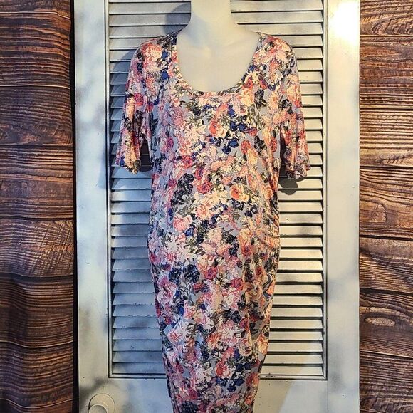 Motherhood Med Floral Ruched Dress - Picture 2 of 11